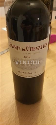 Bordeaux Pessac-Léognan Domaine Chevalier L'Esprit de Chevalier 2018