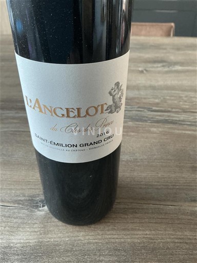 Bordeaux Saint-Émilion Grand Cru Grand Cru Clos des Prince L'Angelot 2016