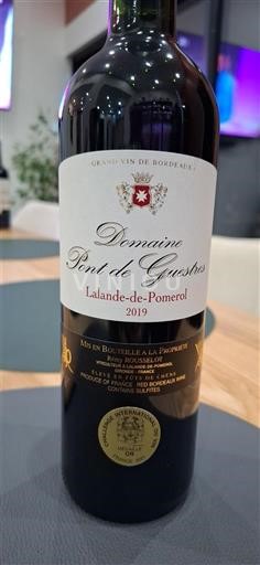 Wijnen Rouge sec Domaine Pont de Guettes 2019 Frankrijk Bordeaux Lalande-de-pomerol AOC