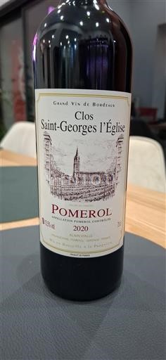 Bordeaux Pomerol Clos Saint-Georges l'Église 2020