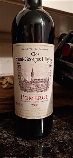 Bordeaux Pomerol Clos Saint-Georges l'Église 2020