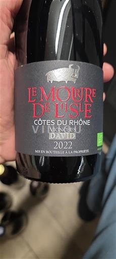 Viner Rouge sec Le Moure de l'Isle Vignobles David 2022 Frankrike Rhônedalen Côtes du Rhône AOC