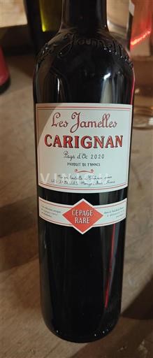 Languedoc e Roussillon Pays d'oc Les Jamelles Carignan Cépage Rare 2020