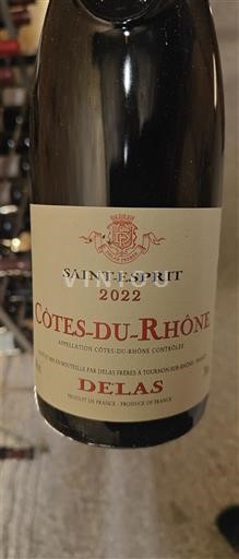 Viner Rouge sec Sainte-Esprit Delas 2022 Frankrike Rhônedalen Côtes du Rhône AOC