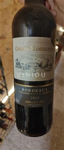 Viner Rouge sec Grand Classe Cour de Mandelotte 2015 Frankrike Bordeaux AOC
