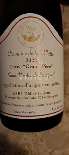 Loire Valley Saint-Nicolas-De-Bourgueil Domaine La Villatte Grand-Père 2022