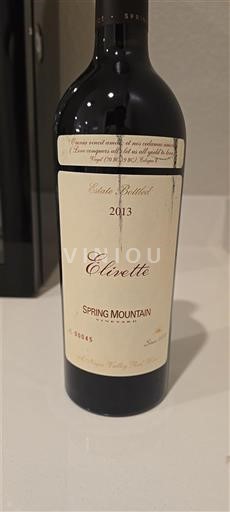 Vùng trồng nho được cấp phép California Quận Spring Mountain Spring Mountain Vineyard Elivette 2013