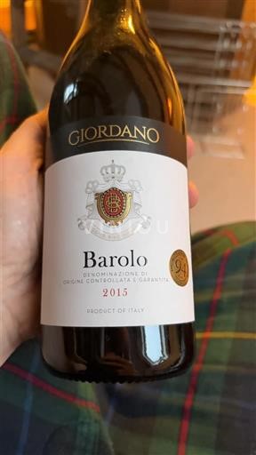 Piedmont Wines Barolo Giordano 2015