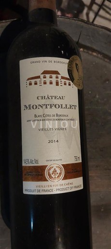 Bordeaux Blaye-Côtes-de-Bordeaux Château Montfollet Vieilles Vignes 2014