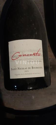 Loire Valley Saint-Nicolas-De-Bourgueil Vignoble de la Jarnoterie Concerto 2015