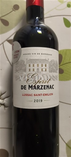 Bordeaux Lussac-saint-émilion Marzenac Esprit de Marzenac 2019
