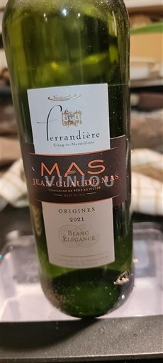 Languedoc ja Roussillon Pays d'Oc Domaine La Ferrandière Origines Blanc Elégance 2021