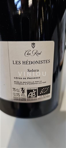 Provence Côtes-de-Provence Clos Réal Les Hédonistes Solera Không niên vụ