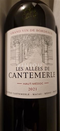 Bordeaux Haut-Médoc Château Cantemerle Les Allées de Cantemerle 2021