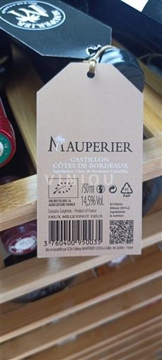 Bordeaux Castillon-Côtes-de-Bordeaux Mauperier 2022