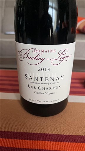 Bourgogne Santenay Domaine Bachey-Legros Les Charmes Vieilles Vignes 2018