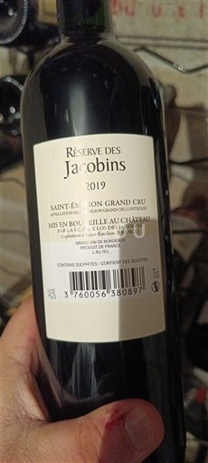 Burdeos Saint-Émilion Gran Cru Château S Jacobins Réserve des Jacobins 2019