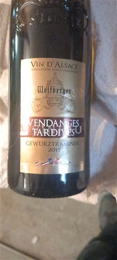 Alsácia Vendanges Tardives Wolfberger Vendanges Tardives Gewurztraminer 2015