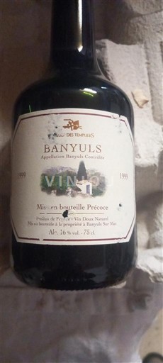 Roussillon Banyuls Les Templiers Mise en Bouteille Précoce 1999