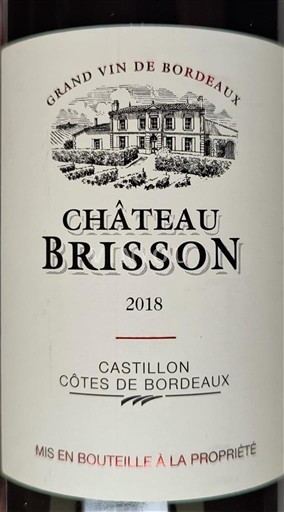 Bordeaux Castillon-Côtes-de-Bordeaux Château Brisson 2018