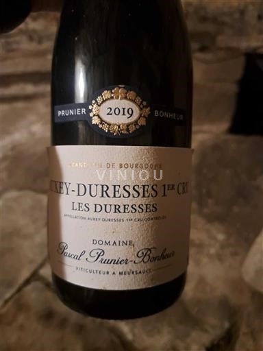 Bourgogne Auxey-duresses Premier Cru Domaine Pascal Prunier-Bonheur Les Duresses 2019