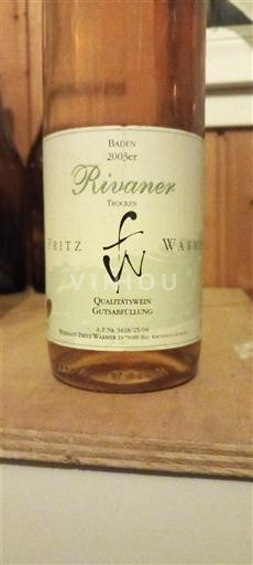 Baden No especificado Fritz Waßmer Rivaner trocken 2003