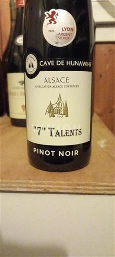 Alsácia Cave de Hunawihr Pinot Noir "7" Talents Não Sazonado