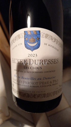 Bourgogne Auxey-duresses Barolet-Pernot Père & Fils Les Clous 2023