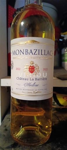 Tây Nam Monbazillac Château La Barrière Moelleux 2022