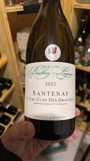 Burgundija Ni doloceno Premier Cru Domaine Bachey-Legro 1er Cru Clos des Gravières 2022