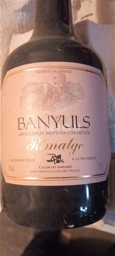 Roussillon Banyuls Cave des Templiers Rimage Không niên vụ