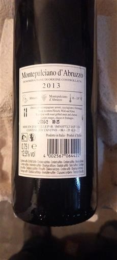 Abruzzerne Montepulciano d'Abruzzo Cantina Orsogna 2013