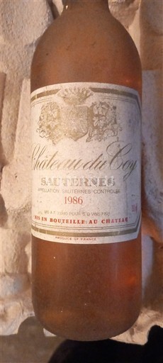 Bordeaux Sauternes Château Cos 1986