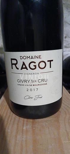 Vinhos Rouge sec Clos Jus Domaine Ragot 2017 França Borgonha Givry AOC Premier Cru