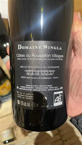 Roussillon Côtes du Roussillon Villages Domaine Singla 2018