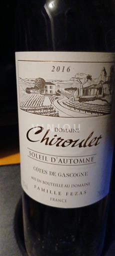 Tây Nam Côtes de Gascogne Domaine Chiroulet Soleil d'Automne 2016