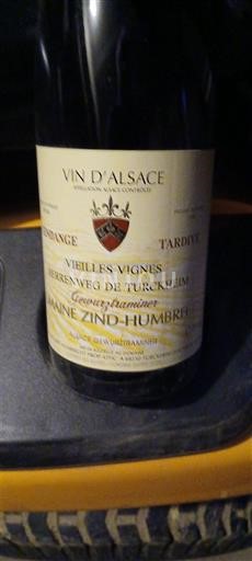 Alsace Vendanges Tardives Domaine Zind-Humbrecht Heerenweg de Turckheim Vieilles Vignes Gewurztraminer Vendange Tardive 2011