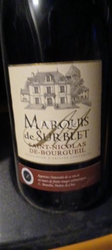 Loire Valley Saint-Nicolas-De-Bourgueil Marquis de Surblet 2014