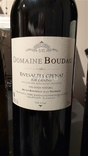 Roussillon Không được chỉ định Domaine Boudau Rivesaltes Grenat sur Grains 2021