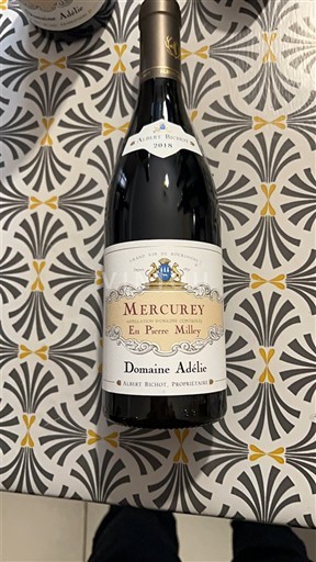 Bourgogne Mercurey Domaine Adélie En Pierre Milley 2018