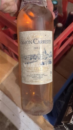 Weine Blanc liquoreux Simon Carretey 2012 Frankreich Bordeaux Sauternes AOC