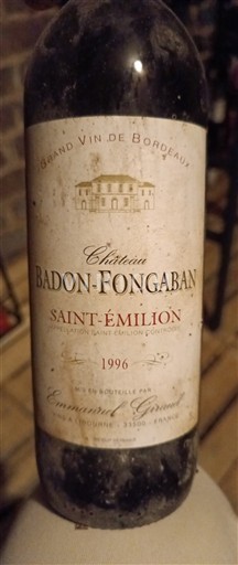 Bordeaux Saint-Émilion Château Badon-Fongaban 1996