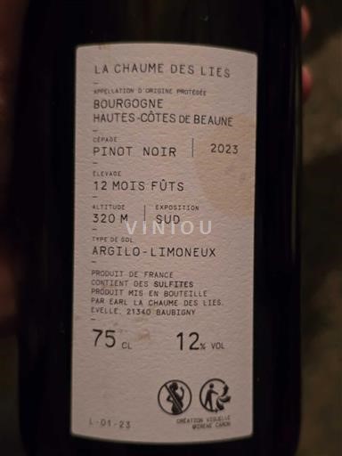 Borgogna Hautes Côtes de Beaune La chaume des lies 2023