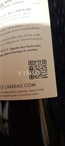 Bordeaux Côtes-de-Bourg Château Carreau 2014