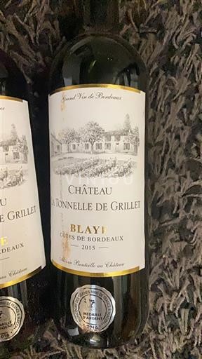 Bordeaux Blaye-Côtes-de-Bordeaux Château La Tonnelle de Grillet 2015