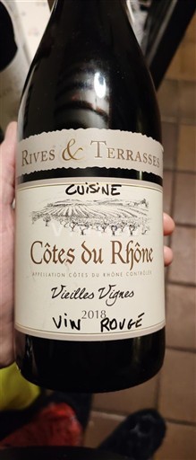 Vale do Ródano Côtes-do-Ródano Rives & Terrasses Vieilles Vignes 2018