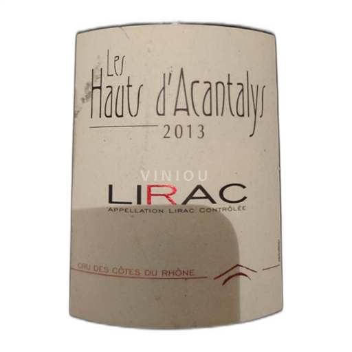 Vallée du Rhône Lirac Les Hauts d'Acantalys 2013