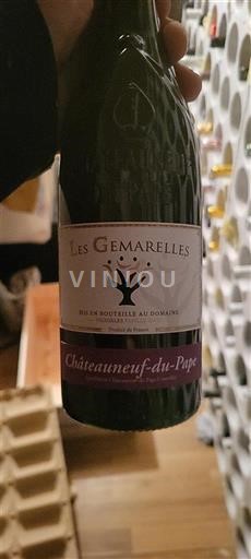 Wijnen Rouge sec Les Gemarelles 2022 Frankrijk Rhônevallei Châteauneuf-du-Pape AOC