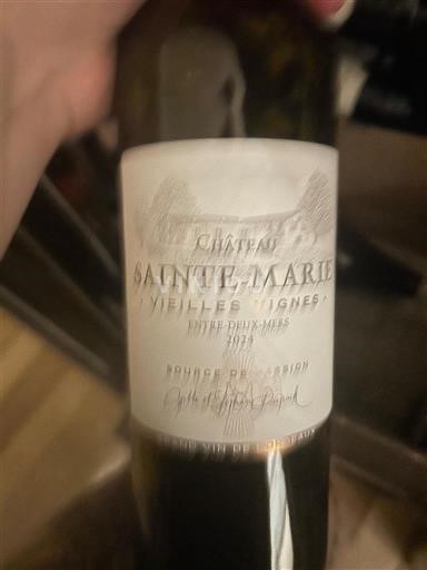 Bordeaux Entre-deux-Mers Château Sainte-Marie Vieilles Vignes 2017