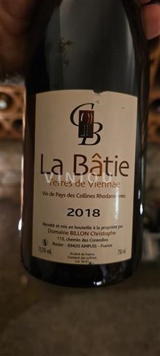 Alpes và các vùng Rhodanien Collines rhodaniennes Domaine BILLON Christophe La Bâtie Terres de Viennas 2018